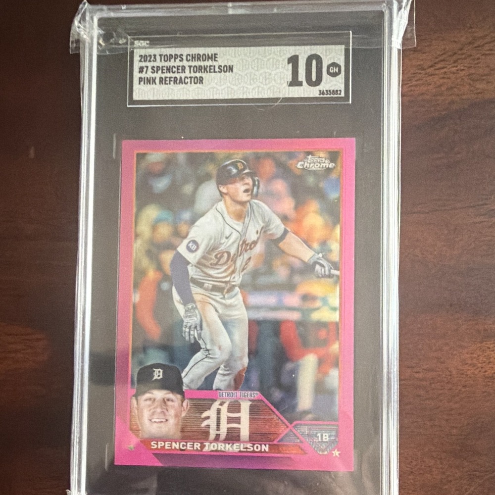 2023 Topps Chrome Spencer Torkelson #7 Pink Refractor SGC 10 Detroit Tigers